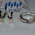 Срібний гарнітур з напайками з золота