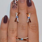 Срібний гарнітур з напайками з золота