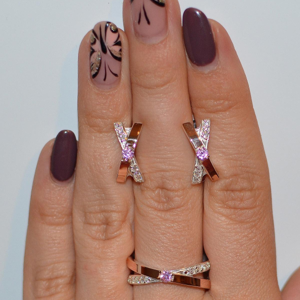 Срібний гарнітур з напайками з золота