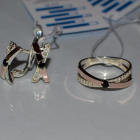 Срібний гарнітур з напайками з золота