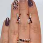 Срібний гарнітур з напайками з золота