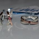 Срібний гарнітур з напайками з золота