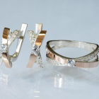 Срібний гарнітур з напайками з золота