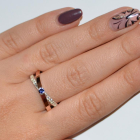 Серебряное кольцо со вставками из золота