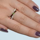 Серебряное кольцо со вставками из золота