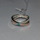 Серебряное кольцо со вставками из золота