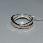 Серебряное кольцо со вставками из золота