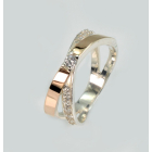 Серебряное кольцо со вставками из золота