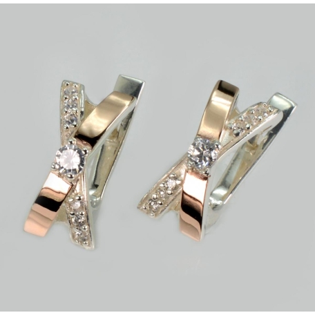 Серебряные серьги с золотыми пластинами