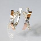 Срібні сережки з золотими пластинами