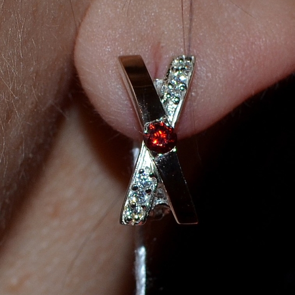 Срібні сережки з золотими пластинами