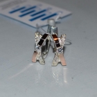 Срібні сережки з золотими пластинами