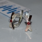 Срібні сережки з золотими пластинами