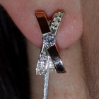 Срібні сережки з золотими пластинами