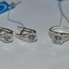 Срібний набір з пластинами із золота