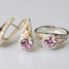 Срібний набір з пластинами із золота