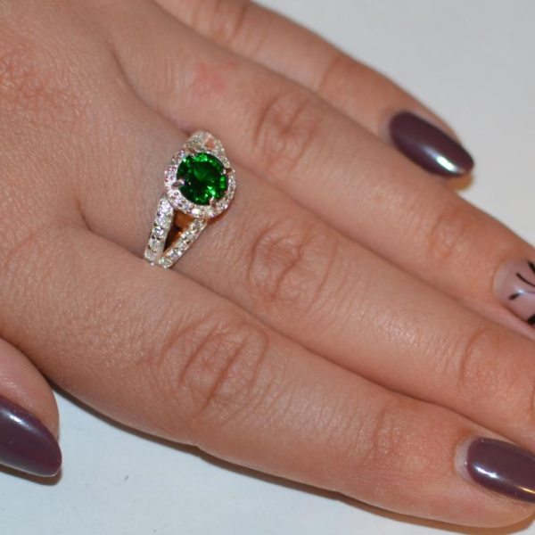 Срібна каблучка з золотими накладками