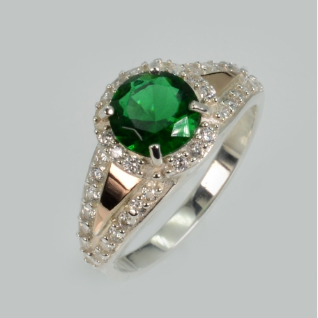 Срібна каблучка з золотими накладками