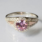 Срібна каблучка з золотими накладками