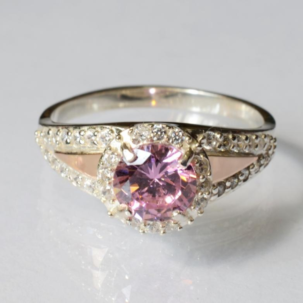 Срібна каблучка з золотими накладками