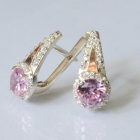 Срібні сережки з золотими напайками