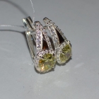 Срібні сережки з золотими напайками