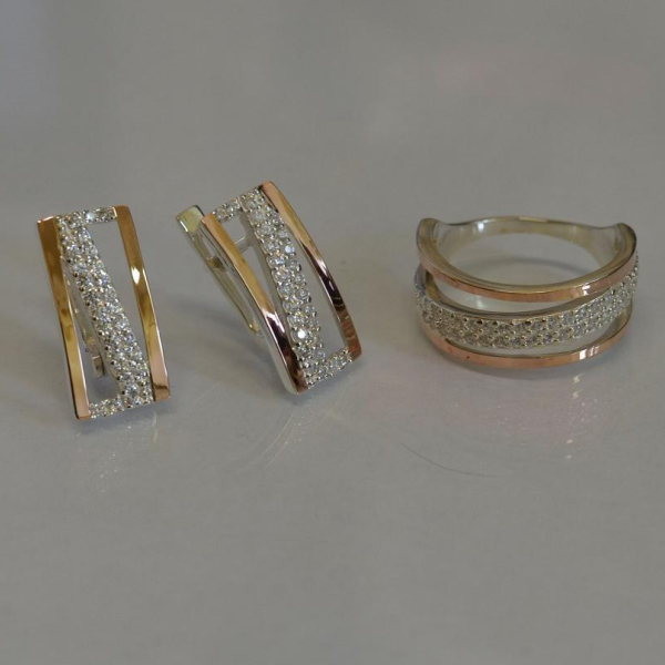 Набір із срібла 925 проби і золота 375 проби