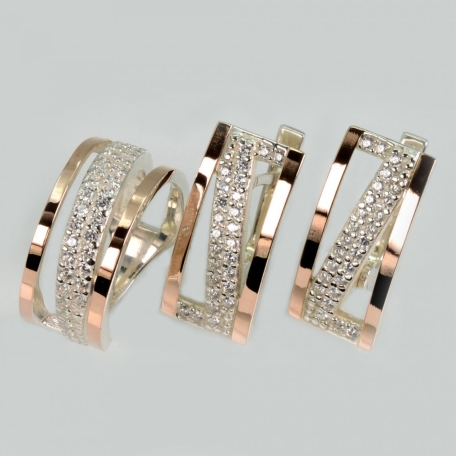 Набір із срібла 925 проби і золота 375 проби