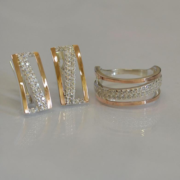 Набір із срібла 925 проби і золота 375 проби