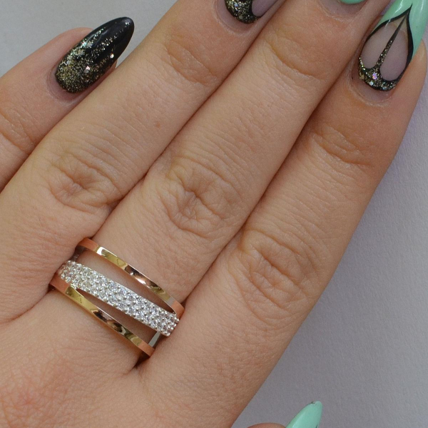 Каблучка із срібла 925 проби і золота 375 проби