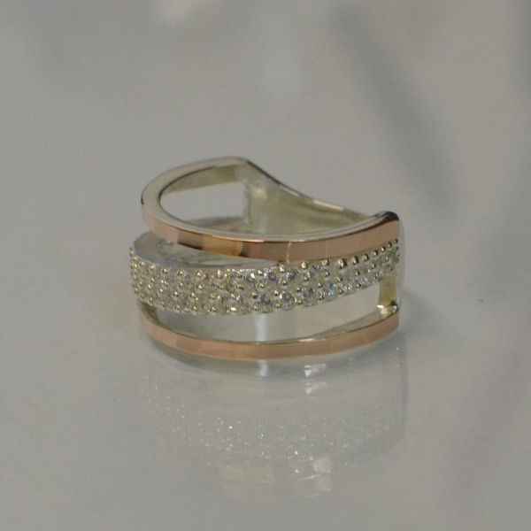 Каблучка із срібла 925 проби і золота 375 проби