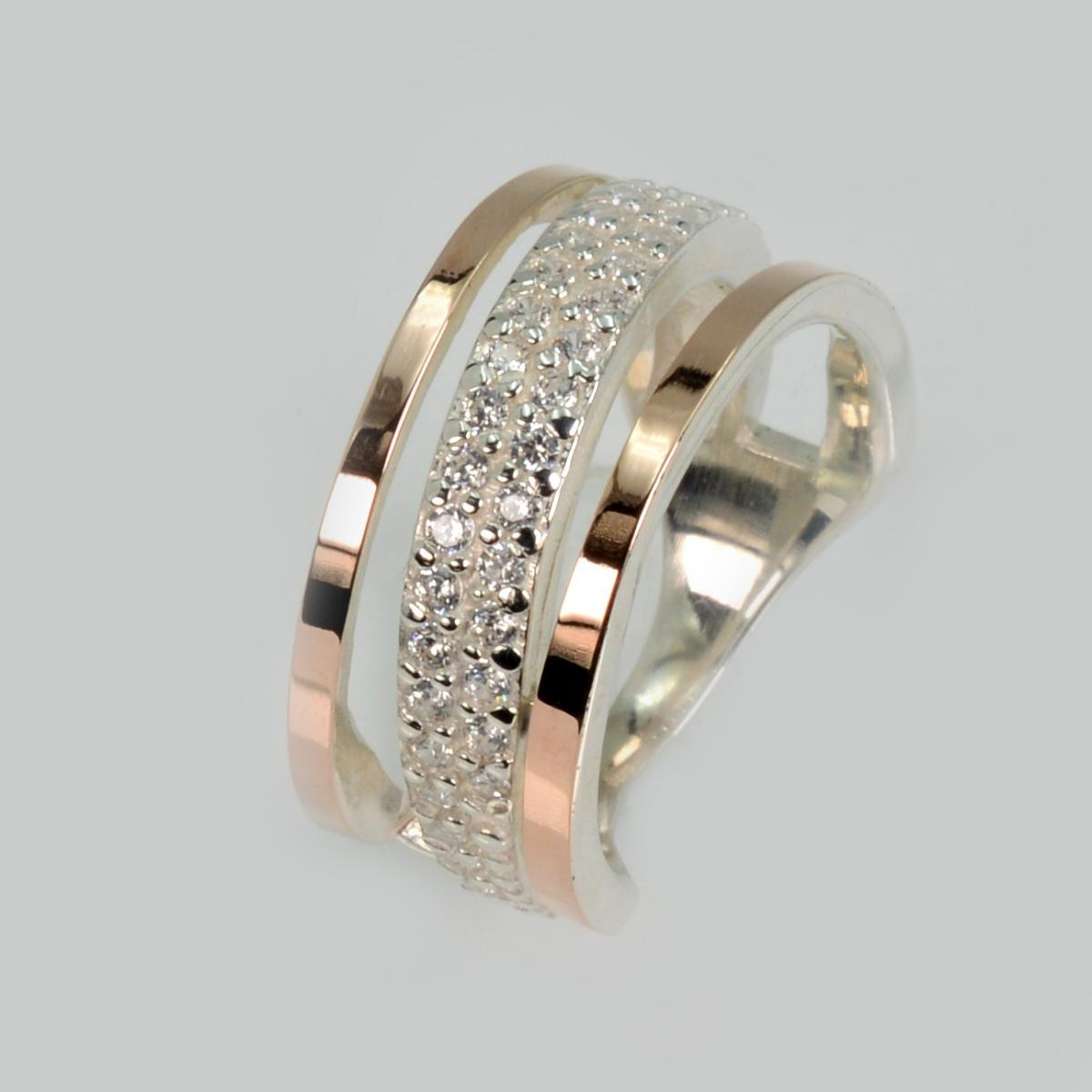 Каблучка із срібла 925 проби і золота 375 проби