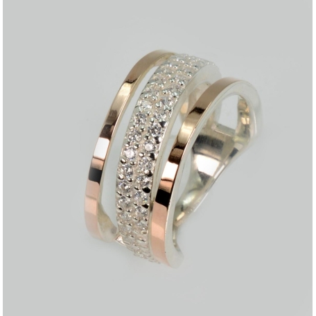 Кольцо из серебра 925 пробы и золота 375 пробы