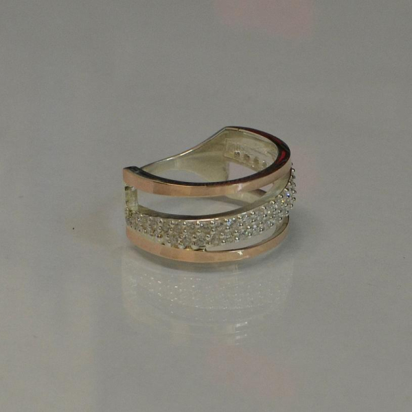 Каблучка із срібла 925 проби і золота 375 проби