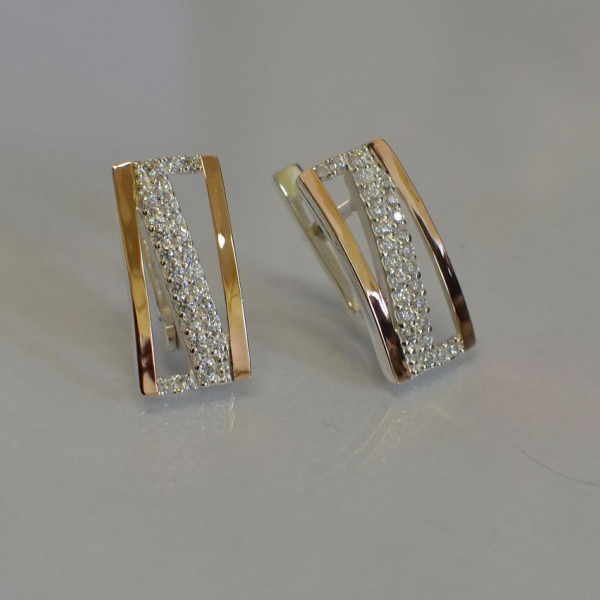 Сережки срібні 925 прогби і золота 375 проби
