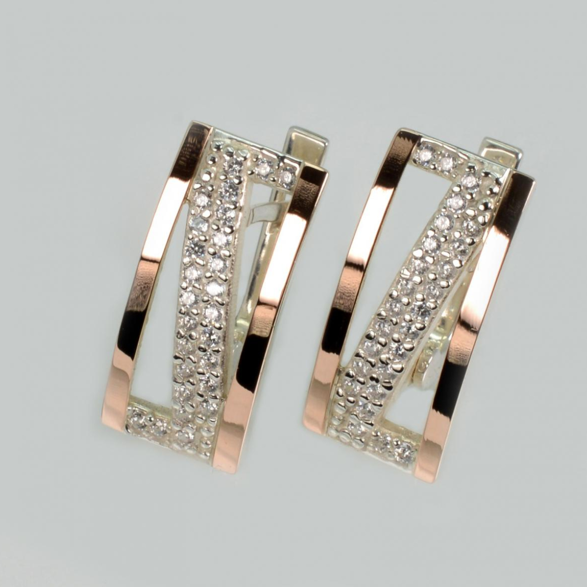 Сережки срібні 925 прогби і золота 375 проби