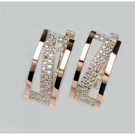 Серьги из серебра 925 пробы и золота 375 пробы