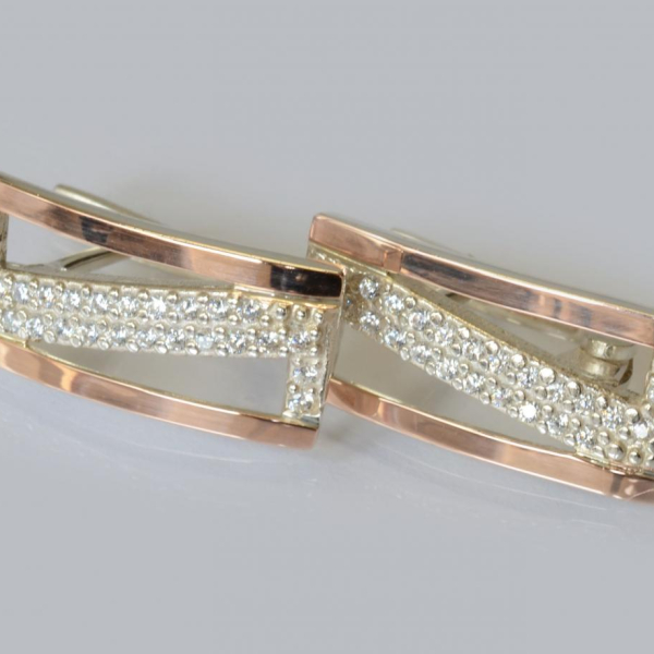 Сережки срібні 925 прогби і золота 375 проби