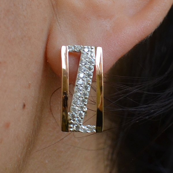 Сережки срібні 925 прогби і золота 375 проби