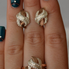 Срібний гарнітур з золотими накладками