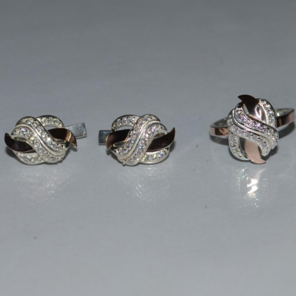 Срібний гарнітур з золотими накладками