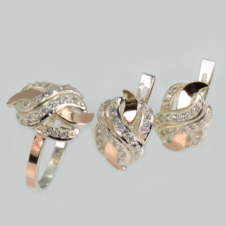 Срібний гарнітур з золотими накладками