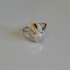 Срібна каблучка  с напайками из золота