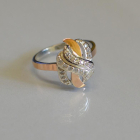 Срібна каблучка  с напайками из золота