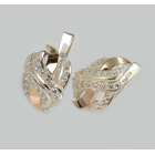 Срібні сережки зі вставками із золота