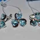 Срібний набір з накладками з золота