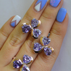 Срібний набір з накладками з золота