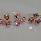 Срібний набір з накладками з золота