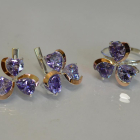 Срібний набір з накладками з золота