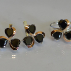 Срібний набір з накладками з золота